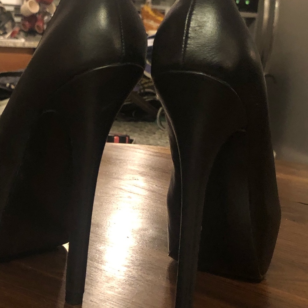 Black Leather Steve Madden heels